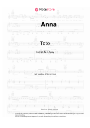 Noten, Akkorde Toto - Anna