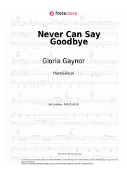 Noten, Akkorde Gloria Gaynor - Never Can Say Goodbye