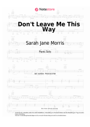 Noten, Akkorde The Communards, Sarah Jane Morris - Don't Leave Me This Way