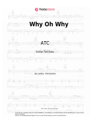 Noten, Akkorde ATC - Why Oh Why