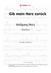 Noten, Akkorde Wolfgang Petry - Gib mein Herz zurück