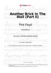 Noten, Akkorde Pink Floyd - Another Brick In The Wall (Part II)