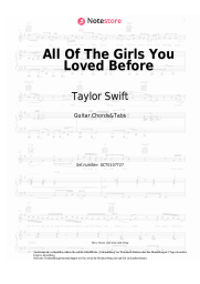 Noten, Akkorde Taylor Swift - All Of The Girls You Loved Before
