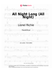 Noten, Akkorde Lionel Richie - All Night Long (All Night)
