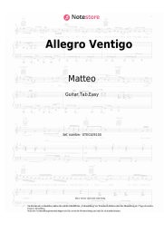 Noten, Akkorde Dan Balan, Matteo - Allegro Ventigo