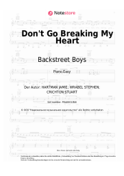 Noten, Akkorde Backstreet Boys - Don't Go Breaking My Heart