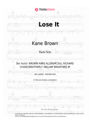 Noten, Akkorde Kane Brown - Lose It