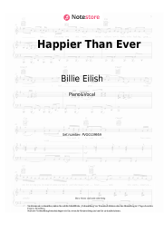 Noten, Akkorde Billie Eilish - Happier Than Ever