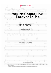 Noten, Akkorde John Mayer - You're Gonna Live Forever in Me