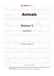 Noten, Akkorde Maroon 5 - Animals