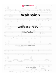 Noten, Akkorde Wolfgang Petry - Wahnsinn