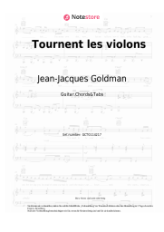 Noten, Akkorde Jean-Jacques Goldman - Tournent les violons