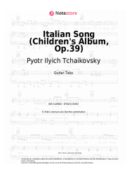 Noten, Akkorde Pyotr Ilyich Tchaikovsky - Italian Song (Children's Album, Op.39)