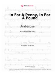 Noten, Akkorde Arabesque - In For A Penny, In For A Pound