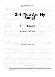 Noten, Akkorde F. R. David - Girl (You Are My Song)