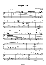 Noten, Akkorde Dmitri Shostakovich - Prelude in G minor, op.34 No. 22