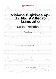 Noten, Akkorde Sergei Prokofiev - Visions fugitives op. 22 No. 9 Allegro tranquillo