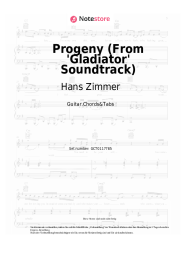 Noten, Akkorde Hans Zimmer - Progeny (From 'Gladiator' Soundtrack)