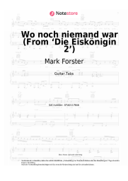 Noten, Akkorde Mark Forster - Wo noch niemand war (From ‘Die Eiskönigin 2’)