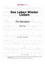 Noten, Akkorde Tim Bendzko - Das Leben Wieder Lieben