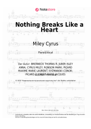 Noten, Akkorde Mark Ronson, Miley Cyrus - Nothing Breaks Like a Heart