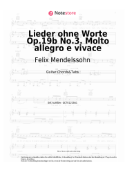 undefined Felix Mendelssohn - Lieder ohne Worte Op.19b No.3. Molto allegro e vivace