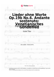 Noten, Akkorde Felix Mendelssohn - Lieder ohne Worte Op.19b No.6. Andante sostenuto: Venetianisches Gondellied
