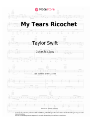 Noten, Akkorde Taylor Swift - My Tears Ricochet