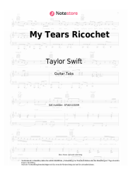 Noten, Akkorde Taylor Swift - My Tears Ricochet