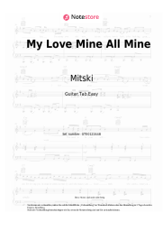 Noten, Akkorde Mitski - My Love Mine All Mine