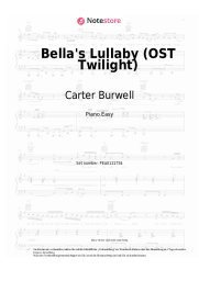 Noten, Akkorde Carter Burwell - Bella's Lullaby (OST Twilight)