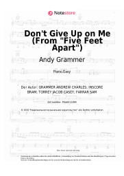 Noten, Akkorde Andy Grammer - Don't Give Up on Me (From Five Feet Apart)