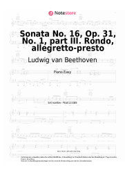 Noten, Akkorde Ludwig van Beethoven - Sonata No. 16, Op. 31, No. 1, part III. Rondo, allegretto-presto