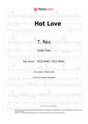 Noten, Akkorde T. Rex - Hot Love