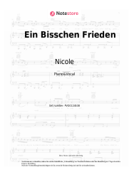 Noten, Akkorde Nicole - Ein Bisschen Frieden