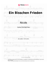 Noten, Akkorde Nicole - Ein Bisschen Frieden