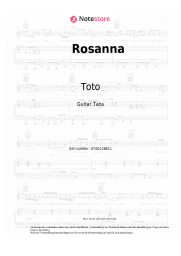 Noten, Akkorde Toto - Rosanna