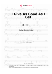 undefined U.D.O. -  I Give As Good As I Get
