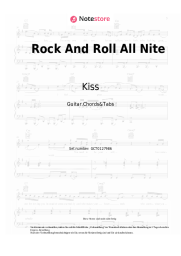 Noten, Akkorde Kiss - Rock And Roll All Nite