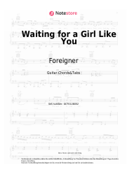 Noten, Akkorde Foreigner - Waiting for a Girl Like You
