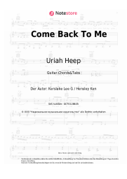 Noten, Akkorde Uriah Heep - Come Back To Me