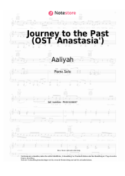 Noten, Akkorde Aaliyah - Journey to the Past (OST 'Anastasia')