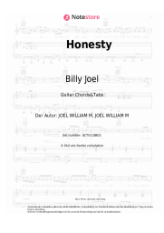 Noten, Akkorde Billy Joel - Honesty