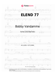 Noten, Akkorde Bobby Vandamme - ELEND 77