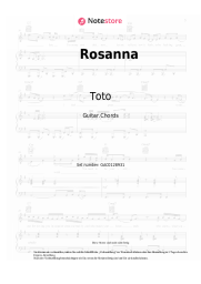 Noten, Akkorde Toto - Rosanna