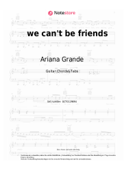 Noten, Akkorde Ariana Grande - we can't be friends (wait for your love)