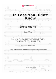 Noten, Akkorde Brett Young - In Case You Didn't Know