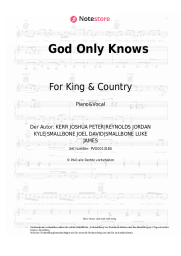Noten, Akkorde For King & Country - God Only Knows