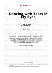 Noten, Akkorde Ultravox - Dancing with Tears in My Eyes