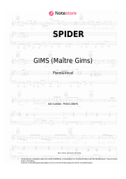 Noten, Akkorde GIMS (Maître Gims), DYSTINCT - SPIDER